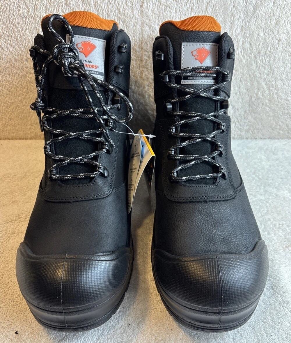 Herman Survivors Groundbreaker Steel Toe Waterproof Work Boots black Men Size 10